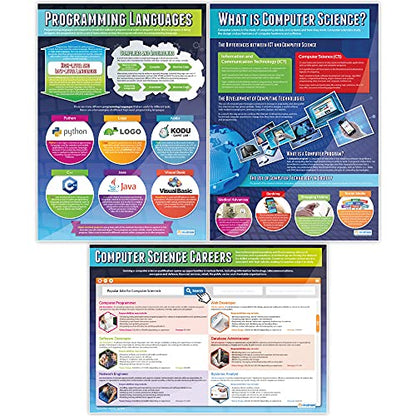 Introduction to Computer Science Posters - Set of 3, Extra Large, 33"x23.5"