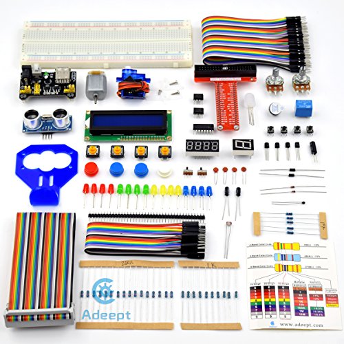 Adeept Ultrasonic Distance Sensor Starter kit for Raspberry Pi 4 3 RPi 2 Model B+ B, LCD1602, Motor, 160 Items, and Python Code, Learn Electronics Programming for Beginners with Detailed Tutorials
