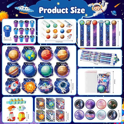 BenLouis 108Pcs Outer Space Stationery Set Party Favors for Kids