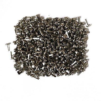 YEJI 200pcs Silver Mini Metal Brad Paper Fastener for DIY Craft 5mm, Paper Crafts, Scrapbooking, Card Making