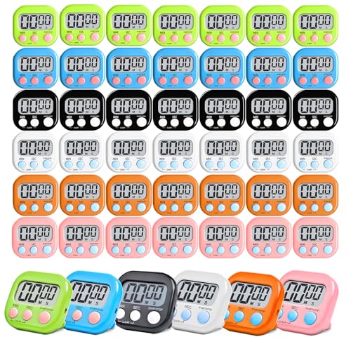 48 Pcs Digital Kitchen Timer Bulk Small Magnetic Backing Stand