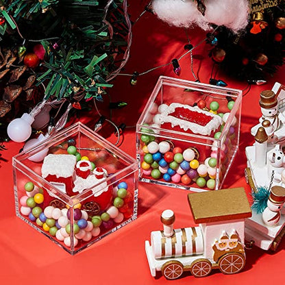 Blulu 8 Pcs Clear Acrylic Box with Lid, 2.2 x 2.2 x 1.8 Inch, Classic Style - size: 2.2 x 2.2 x 1.8 Inch, style: Classic style