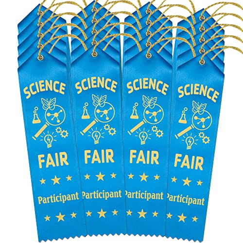 RibbonsNow Science Fair Participant Ribbons - 500 Island Blue Ribbons with Card & String - color: Island Blue, size: 500 Total Ribbons