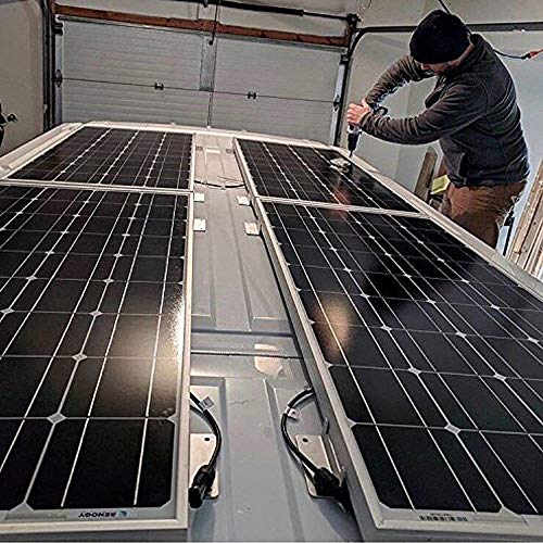 Renogy 4 Sets of Solar Panel Mounting Z Brackets Lightweight Aluminum Corrosion-Free Construction for RVs, Trailers, Boats, Yachts, Wall and Other Off Gird Roof Installation, 4 Count - size: 4 Sets Z Bracket