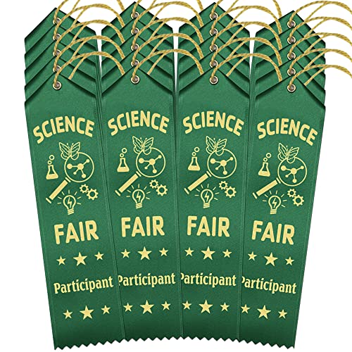 RibbonsNow Science Fair Participant Ribbons - 500 Green Ribbons with Card & String - color: Green, size: 500 Total Ribbons