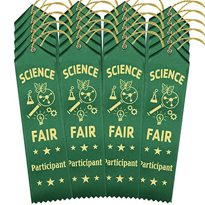 RibbonsNow Science Fair Participant Ribbons - 500 Green Ribbons with Card & String - color: Green, size: 500 Total Ribbons