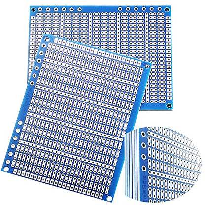 YUNGUI 6PCS Solderable Breadboard,824 Holes 70x90x1.6mm PCB Board for DIY Prototype Soldering and Electronic Project with Arduino Kits, Blue