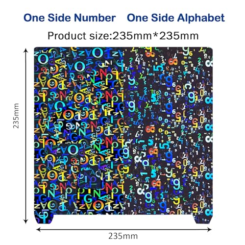 HzdaDeve Double Sided Print Bed 235X235mm Platform H1H Sheet Build Plate Spring Steel Print Bed for K1/K1C/Ender 3 V3/Ender 3 V3 KE/Ender 3 V3 SE/K1C/CR10-SE 3D Printer (Alphabet+Number)