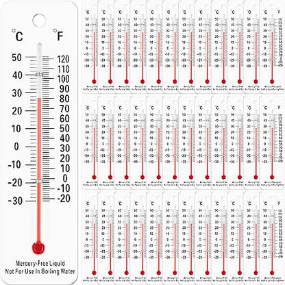 Maitys 50 Pcs Science Thermometers Mercury Free Student School Supplies Boiling Point Dual Scale Thermometers for Classroom Teaching Tools (White) - color: White
