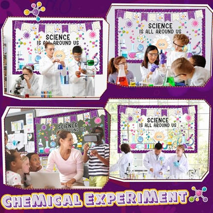 Epakh 81 Pcs Science Bulletin Board Set Back to School Classroom Decoration - style: Science