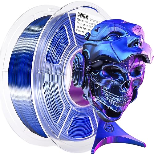 PLA Filament 1.75mm, High Speed Printing Silk PLA 3D Printer Filament, Tri Color Filament Black Purple Blue 1.75 PLA Filament, 3 in 1 Coextrusion 3D Filament PLA 1.75 +/-0.02mm, 1kg/2.2lb - color: Tri-color Black Blue Purple