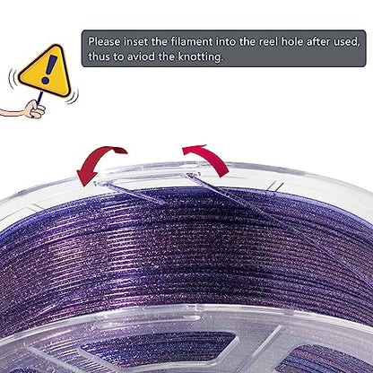iSANMATE 3D Printer Filament Clear PLA, Multicolor Transparent Transition Glitter Filament, Gradient Purple Blue Multicolor PLA Filament, 3D Printing Filament 1KG/2.2lb, Blue Violet Galactic - color: B- Glitter Blue Violet Galactic