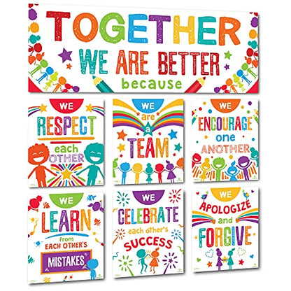 Sproutbrite 7 Pack Together & Team Educational Posters & Charts - color: Elementary/Middle
