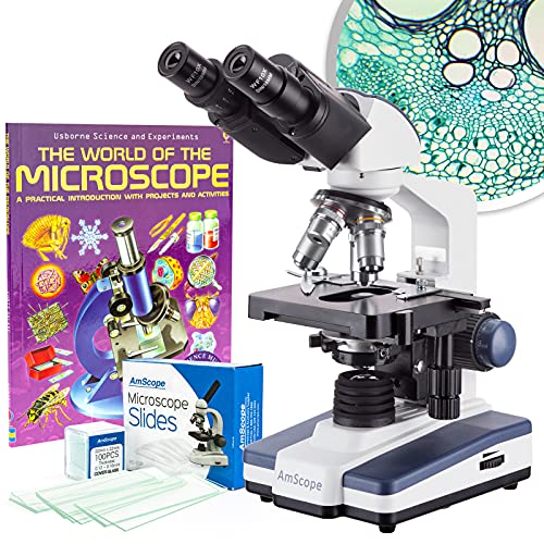 AmScope B120C-BK-BS 2500X LED Lab Binocular Compound Microscope