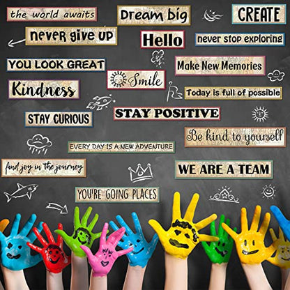 Hotop 42 Pcs Growth Mindset Inspirational Posters Banners Motivational Posters for Classroom Bulletin Board Decor Home Sweet Classroom Motivational Gallery Teacher Door Signs (Travel The Map Style) - style: Travel The Map Style