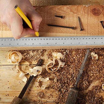 Metal Ruler 12 Inch, Non-Slip Cork Backing, Ink Bleed-Resistant Edge, 1 Pcs - style: 12"Single
