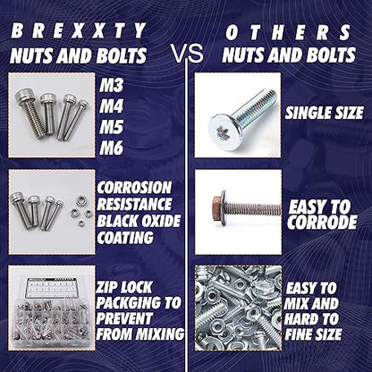880 Pcs Metric Socket Head Cap Screws Kit, 304 Stainless Steel