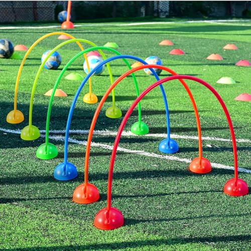 Hiboom 6 Set Obstacle Course Agility PE Equipment for Backyard Outdoor