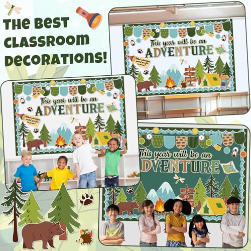 Funrous Camping Bulletin Board Set Explore Adventure Classroom Decoration - style: Adventure
