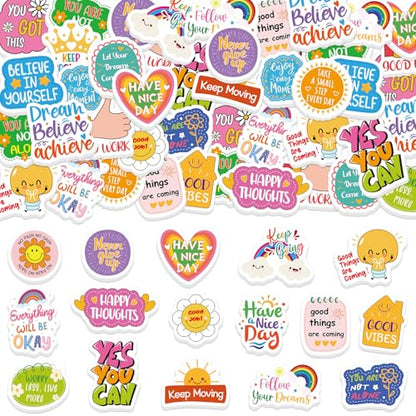 300Pcs Motivational Foam Stickers, Self-Adhesive Inspirational Quotes Sticker Positive Affirmation Foam Stickers for Home School Classroom DIY Art Craft Parents Teachers Reward Sticker - style: Motivational