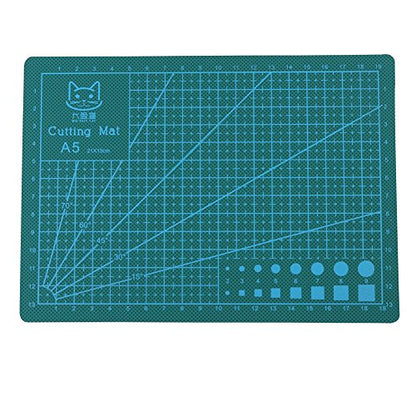A5 Self Healing Cutting Mat, Professional Non-Slip Cutting Surface with Grid Ruler for Arts and Crafts, 8 by 6 Inches (Green)