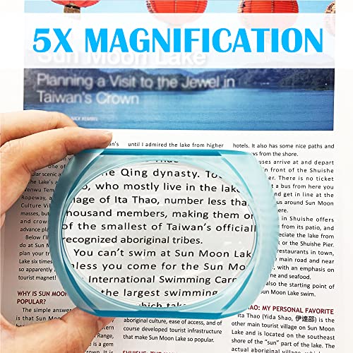 MAGDEPO 5X Desktop Dome Magnifier Paperweight 3 inch Magnifying Glass Optical Oval Acrylic Lens for Seniors with Low Vision or People Reading Books, Bible, Newspaper, Maps, Fine Print, Coins, Stamps - size: 3.3" x 2.6"