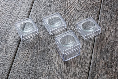 SE 4-in-1 Magnifier Box Set (1 Square Box and 4 Interchangeable Glass Lens Snap-On Lids) - MB2346-5 - size: 1 Box-4 Lids