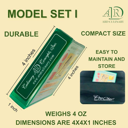 Knife Cuts 101, ARD Culinary 3D Visual Model Set 1-. A Level I Educational Precision Knife Skill Development Practice Reference Measuting Training Tool