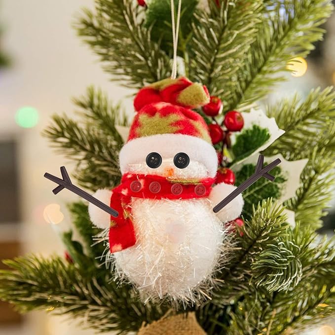 Marrywindix 400 Pieces Christmas Snowman DIY Craft Buttons Kit 40 Carrot Noses Buttons 40 Mini Black Magician Hats 240 Tiny Buttons and 80 Trigeminal Hand for Christmas Party Supplies