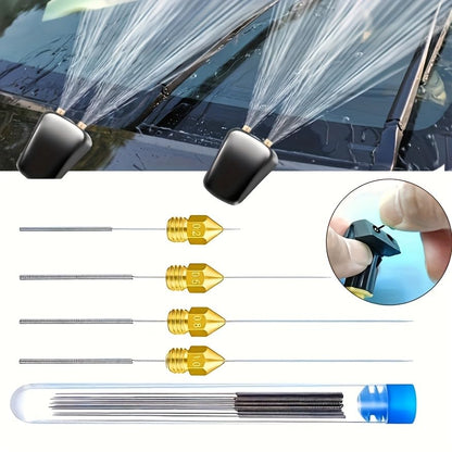 10PCS Stainless Steel Cleaning Nozzle Tool Kit for Car Window Wiper Jets, 3D Printer Extruder, Gas Stove Burner, Shower Head, Needle Tube Unclog Brush Set for Precision Maintenance