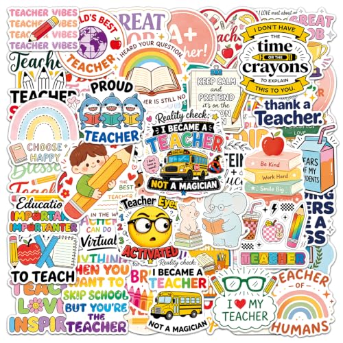 Teacher Stickers 200PCS, Vinyl Teacher Appreciation Stickers for Teachers - style: 200PCS Teacher Stickers