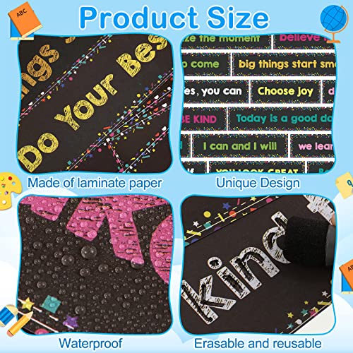 Hotop 42 Pcs Growth Mindset Inspirational Posters Banners Motivational Posters for Classroom Bulletin Board Decor Home Classroom Motivational Gallery Teacher Door Signs(Chalkboard Style) - style: Chalkboard Style