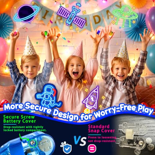 24 Pcs Space Themed Party Favors LED Finger Lights Toys for Kids Ages 3-12 - style: Space
