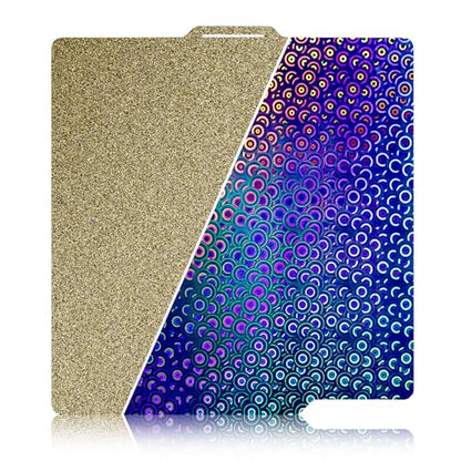 IdeaFormer Smooth Kaleidoscope PEK+Textured PEI Build Plate 257x257mm Flexible Spring Steel Sheet for Bambu Lab X2D/X1/X1C/X1E/P1P/P1S/P2S/A1,Excellent Adhesion,High Temp Resistance for Bambu Lab - color: PEK+DBS(Kaleidoscope+Textured PEI)