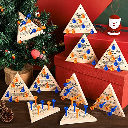 Deekin 24 Pack Wooden Triangle Peg Game Puzzle Classic Strategy Board
