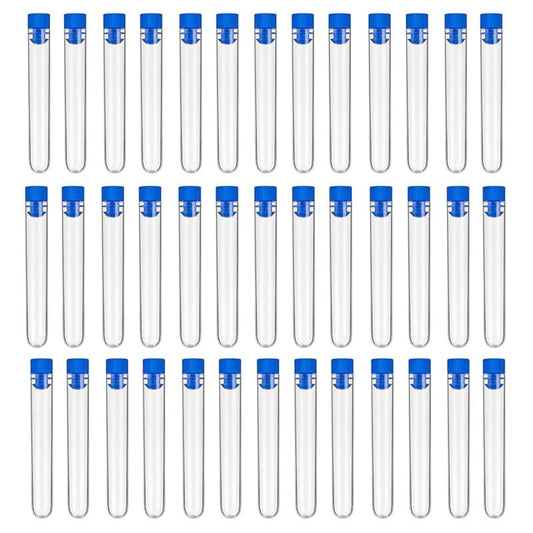 100 Pack 5ML Test Tubes with Caps Plastic Clear Graduated Vial Sample Storage Container Testing Tube for Scientific Experiment Halloween Lab Essentials Plant Propagation Water Check