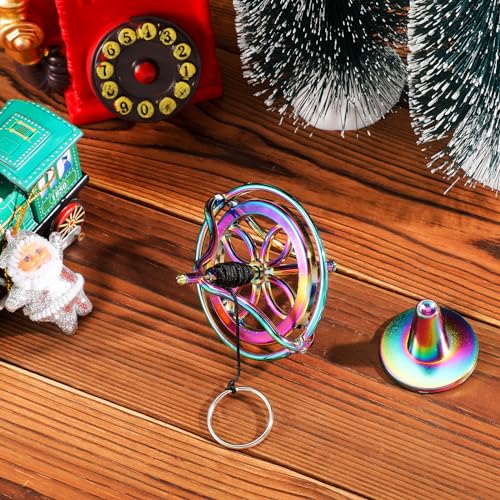 meekoo 2 Pcs Gyroscope Toys, Metal Anti Gravity Top, Colorful - style: Colorful