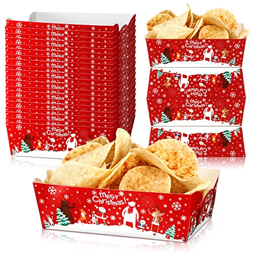 Cunhill 60 Pack Christmas Movie Night Snack Tray for Party Food - size: 1 lb, style: Tree