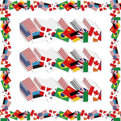 Containlol 118ft Bulletin Board Border Classroom Border, International Flag - style: International Flag