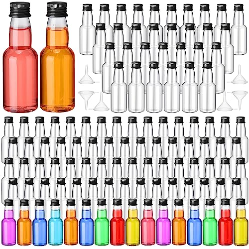 2 oz 120 Pcs Mini Liquor Bottle Plastic Alcohol Bottle, Black - color: Black, size: 2 oz