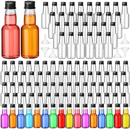 2 oz 120 Pcs Mini Liquor Bottle Plastic Alcohol Bottle, Black - color: Black, size: 2 oz