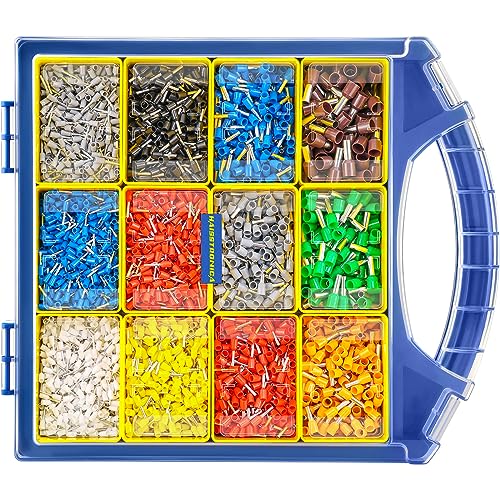 haisstronica 5000 PCS Wire Ferrules Kit, AWG 22-7, 12 Sizes
