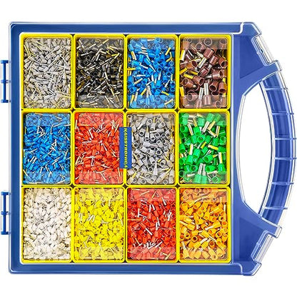 haisstronica 5000 PCS Wire Ferrules Kit, AWG 22-7, 12 Sizes