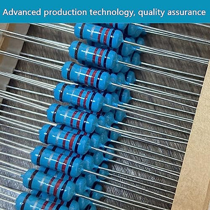 3120pcs 156 Values Metal Film Resistor Kit Minidodoca 1 Ohm-10M Ohm 1/4W 0.25 watt ±1% Tolerance Fixed Resistors Assortment Kit RoHS Compliant 100 1000 1k 10k 100k ohm Resistor Pack for DIY Projects - style: 1/4 watt-156 values-3120pcs