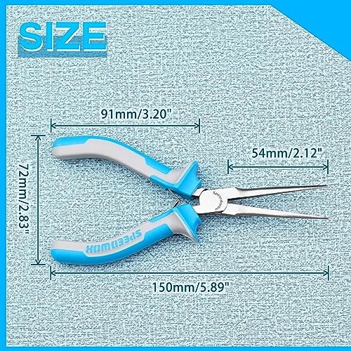 SPEEDWOX Fine Tips Long Nose Pliers For Jewelry Making and Fishing - Serrated Jaw, Thin Needle Nose, Wire Looping and Bending - style: Fine Tips Needle Nose