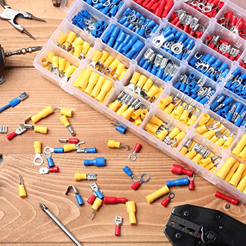 Hoteam 1200 Pcs Cold Shrink Insulated Electrical Wire Connectors Kit