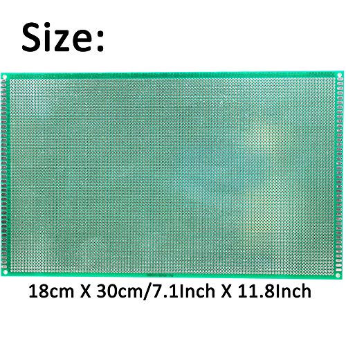 YUNGUI 18cm X 30cm Solderable Prototype PCB Board, Universal Printed Circuit Protoboard for Arduino/Soldering DIY Electronics - color: 18 X30 CM