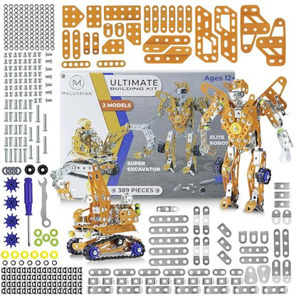 Erector Set for Boys & Girls - Metal Model Kits for Adults, Teens & Advanced Kids - Stem Toys - Build A Robot or Excavator - Educational & Engineering Toys - Building Kit | 389 pcs