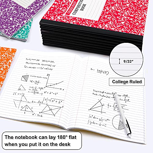 feela Composition Notebook, 8 Pack 8 Pastel Colors College Ruled Composition Books Bulk, Marble Cover Notepad Lined Cute Journal Notebooks for School Supplies Notes Taking Writing, 9.75 X 7.5 in - color: 8 Pastel College Ruled