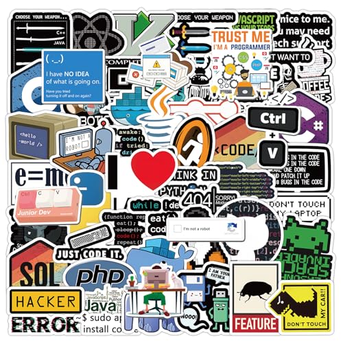 Programming Stickers 110PCS, Vinyl Programming Decals for Water Bottle - style: Programming Stickers